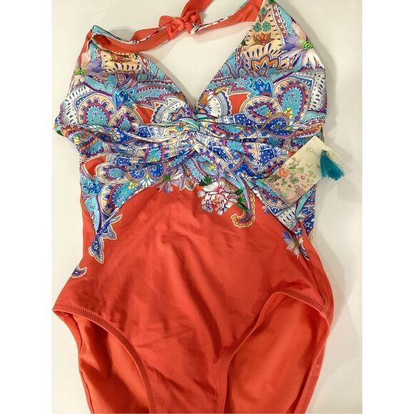 New. Johnny Was floral halter one piece swimsuit. Small. Retails $215 - Picture 9 of 13